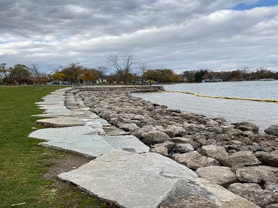 Rocks along the shore of lake