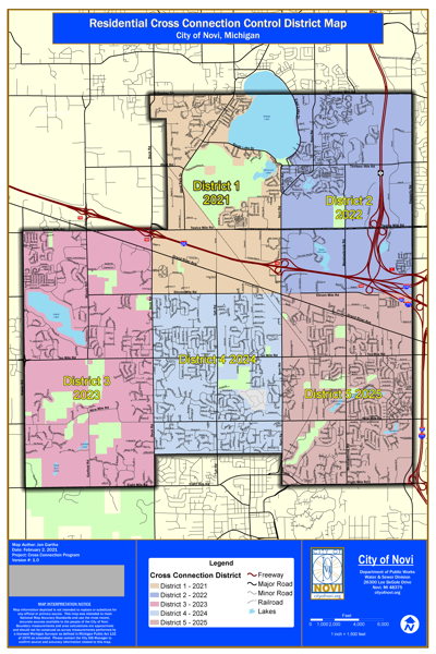 Residential Cross Connection Control District Map