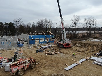 Building Construction with Crane