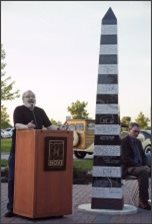 David Barr speaking about his baseline marker sculpture