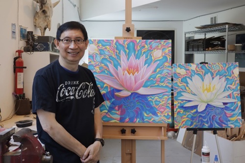 Kong Ho and his Water Lily Painting